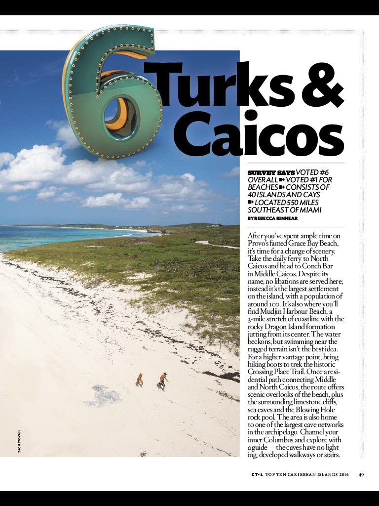 Turks & Caicos the #6 Island in the Caribbean and #1 Beach Grace Bay Beach –