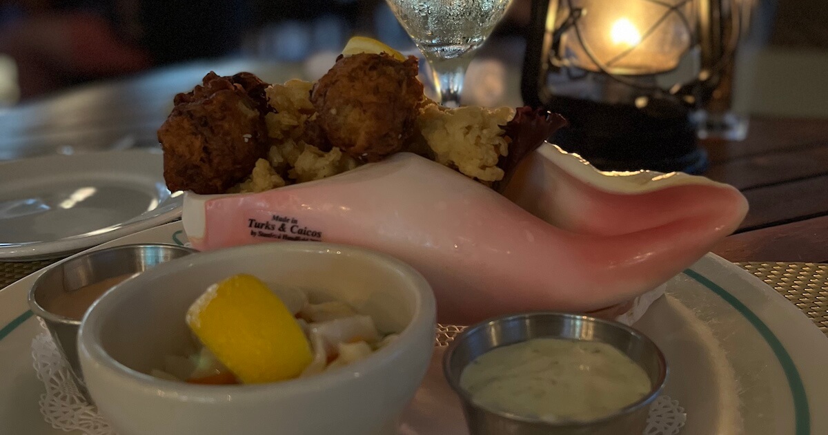 Conch fritters at Hemingways on the Beach in Providenciales, Turks and Caicos.